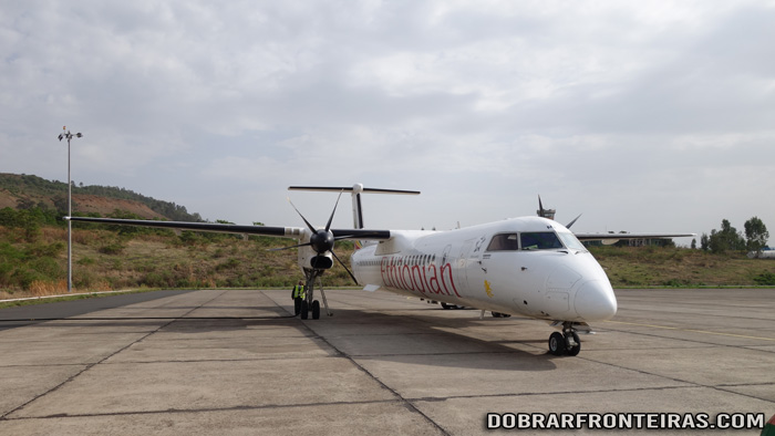 Avião em que voei de Addis Abeba para Gondar